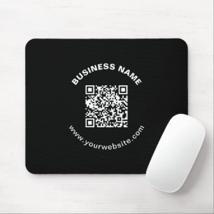 Mousepad Código QR com Nome da Empresa Texto Circular em Ne