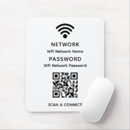Mousepad Código QR de Wifi Simples e Elegante Senha de Rede
