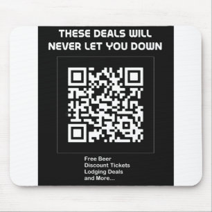 Mousepad Código QR do Rickroll