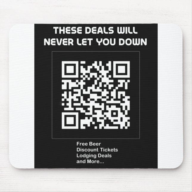 Mousepad Código QR do Rickroll (Frente)