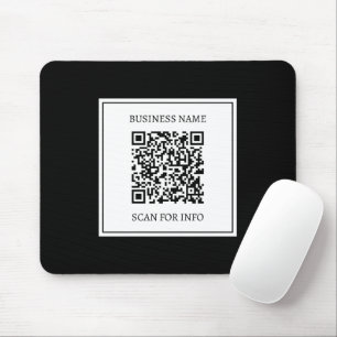 Mousepad Código QR empresarial Preto e Branco