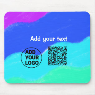 Mousepad Código QR minimalista simples adicionar logotipo n