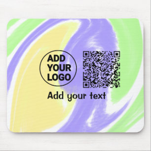 Mousepad Código QR minimalista simples adicionar logotipo n