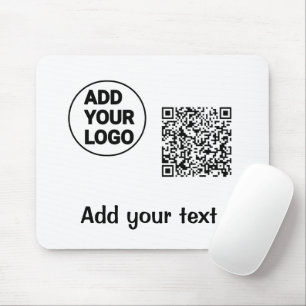 Mousepad Código QR minimalista simples adicionar logotipo n