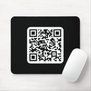 Mousepad Código QR moderno editável   Branco preto ou qualq