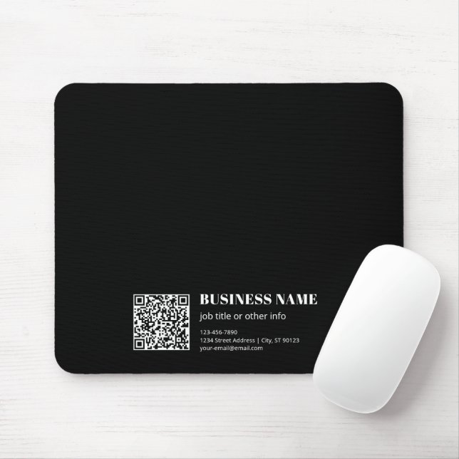 Mousepad Código QR personalizado e texto retrô-moderno edit (Com mouse)