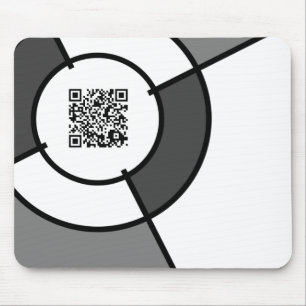 Mousepad código QR preto e branco