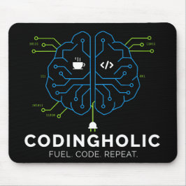 Mousepad Codingholic Cérebro Tech Para Desenvolvedores Escu