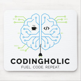 Mousepad Codingholic Tech Brain Programmer | Developer Gift