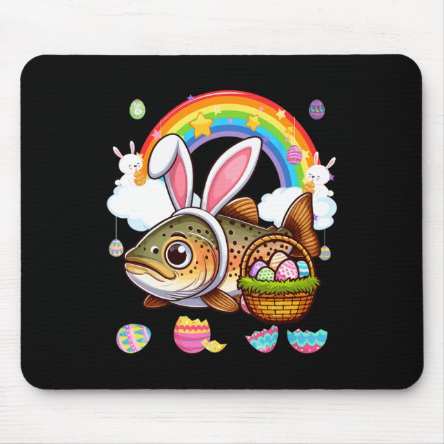 Mousepad Coelhão De Pernalas De Páscoa De Peixes Caça De Ov (Frente)