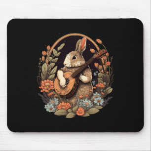 Mousepad Coelhinha Divertida Tocando Banjo Guitarra Coelho