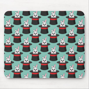 Mousepad Coelhinho Bonito no Padrão de Chapéu do Assistente
