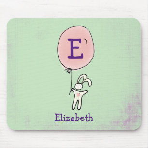 Mousepad Coelhinho bonito segurando um balão