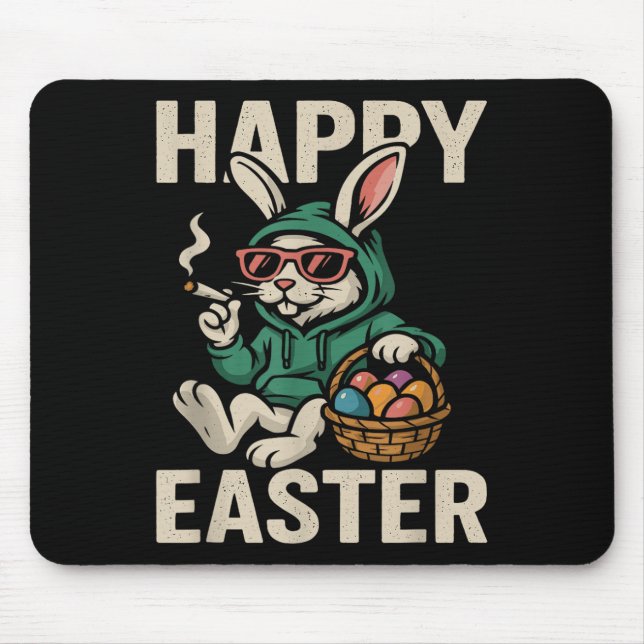 Mousepad Coelhinho da Páscoa Engraçado Humor de Páscoa Coel (Frente)