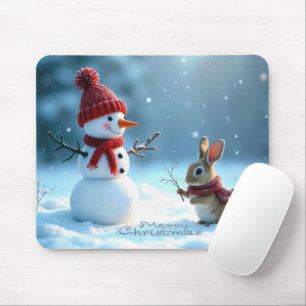Mousepad Coelhinho de Natal com Neve