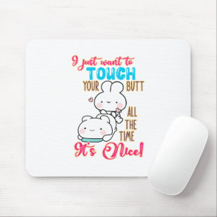 Mousepad Coelhinho Engraçado Fofo Eu Só Quero Tocar Na Sua