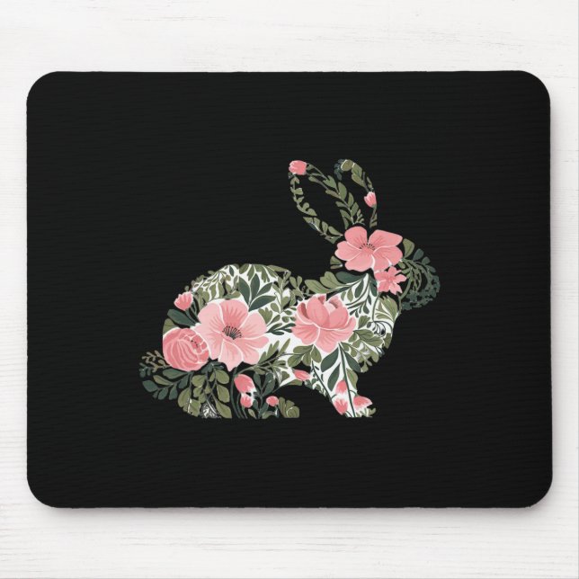 Mousepad Coelhinho Floral de Primavera Coelho da Páscoa Bon (Frente)
