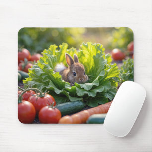 Mousepad Coelhinho num Jardim Vegetal