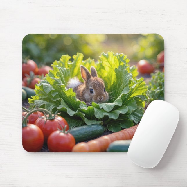 Mousepad Coelhinho num Jardim Vegetal (Com mouse)
