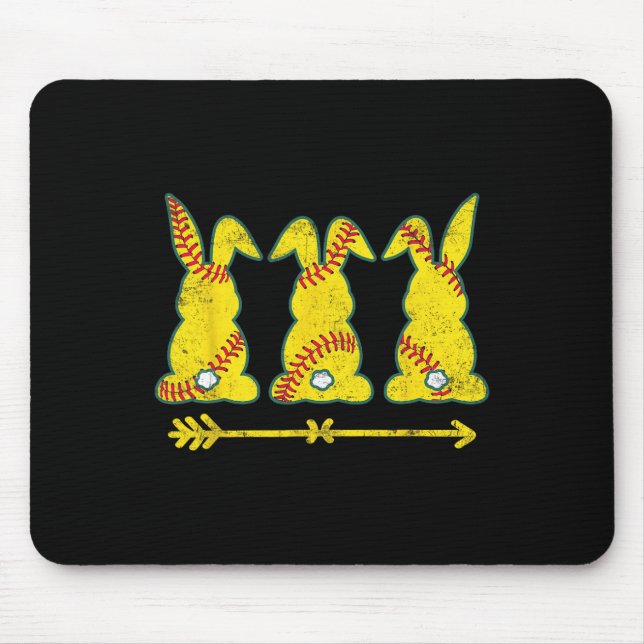 Mousepad Coelhinhos divertidos de Páscoa de esportes macios (Frente)