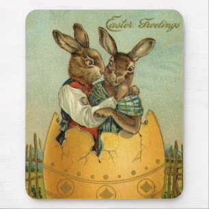 Mousepad Coelhinhos em um Ovo de Ouro, Páscoa Vitoriana Ant