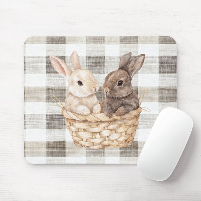 Mousepad Coelhinhos em uma cesta (Com mouse)