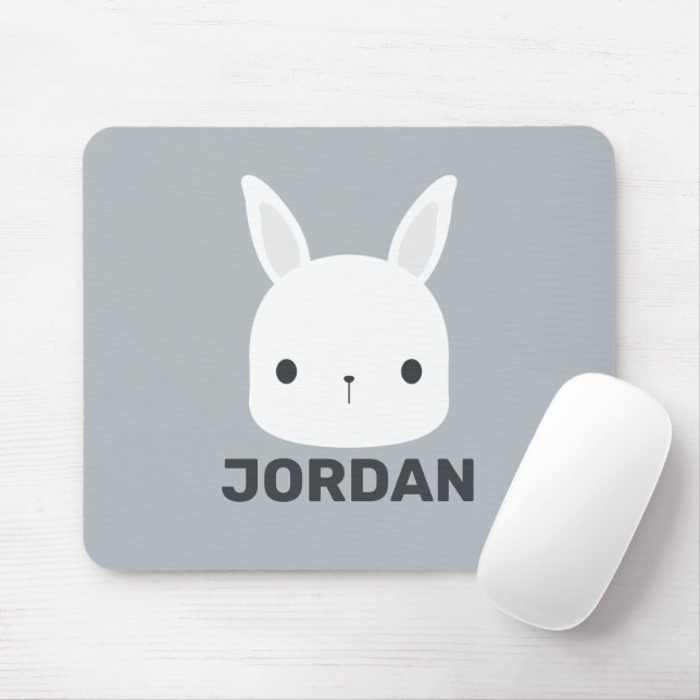 Mousepad Coelho Bonito com Nome Personalizado (Com mouse)