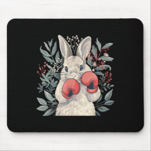 Mousepad Coelho Boxeador Com Luvas de Boxe Kickboxing Engra