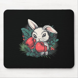 Mousepad Coelho Boxeando Com Luvas de Boxe Kickboxing Engra