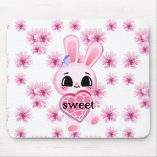 Mousepad coelho branco doce