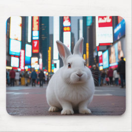 Mousepad Coelho Branco na Times Square