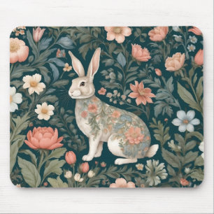 Mousepad Coelho charmoso William Morris Inspirou Floral