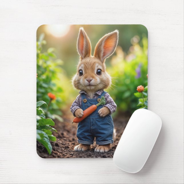 Mousepad Coelho com Cenoura (Com mouse)
