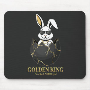 Mousepad Coelho com óculos legais, Dourado, rachado, real