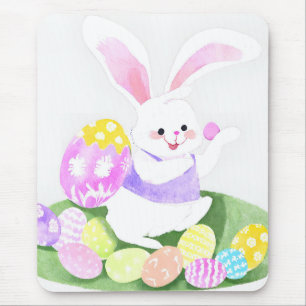 Mousepad coelho com ovos de Páscoa