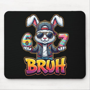 Mousepad Coelho da Páscoa Meme Bruh – Engraçado 6 7 Ovos da