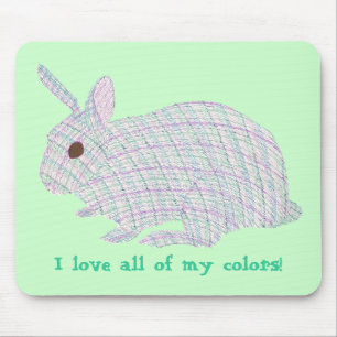 Mousepad Coelho da xadrez, eu amo todas minhas cores,