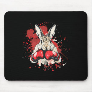 Mousepad Coelho de Boxe Com Luvas de Boxe Kickboxing Engraç