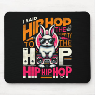 Mousepad Coelho de Páscoa Hip Hop Hippity Divertido Mulhere