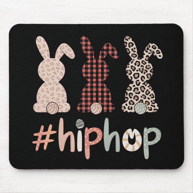 Mousepad Coelho de Páscoa Hip Hop Primavera Fofo (Frente)