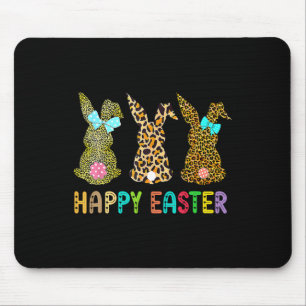 Mousepad Coelho de Páscoa Leopardo Trio Dia de Páscoa Fofo
