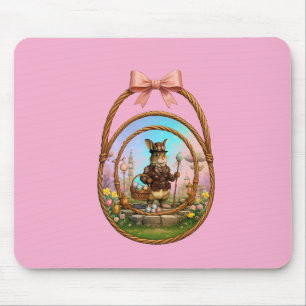Mousepad Coelho de Páscoa Steampunk em Moldura