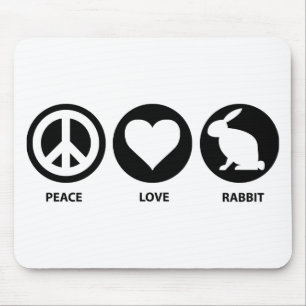 Mousepad Coelho do amor da paz