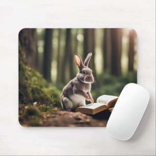 Mousepad Coelho Em Uma Floresta Com Livro