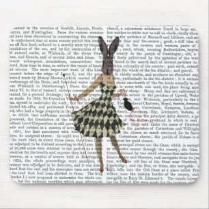 Mousepad Coelho em vestido branco preto