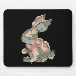 Mousepad Coelho Engraçado Crochê Remendo Camuflagem Coelho