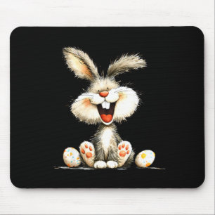 Mousepad Coelho engraçado e fofinho com pelo selvagem arte