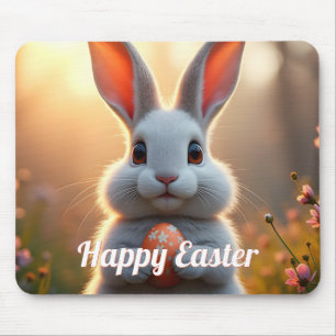 Mousepad Coelho feliz da Páscoa na magia da primavera