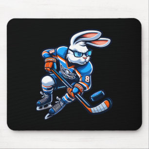 Mousepad Coelho Feliz de Páscoa Hockey Coelho Homens Mulher