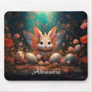 Mousepad Coelho Felz pascoa de Nome Personalizado com ovos